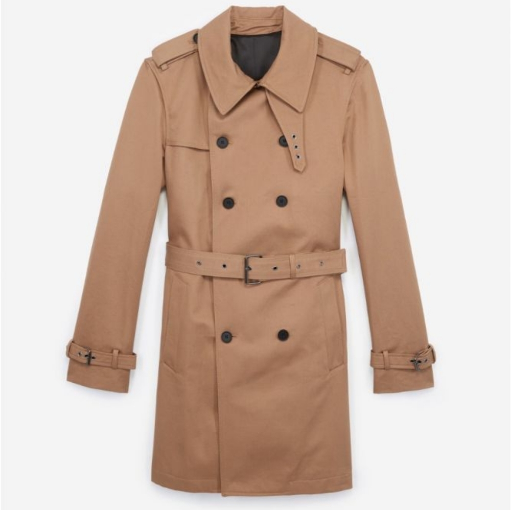 Mens The Kooples Khaki Trench Bucked Trench XL